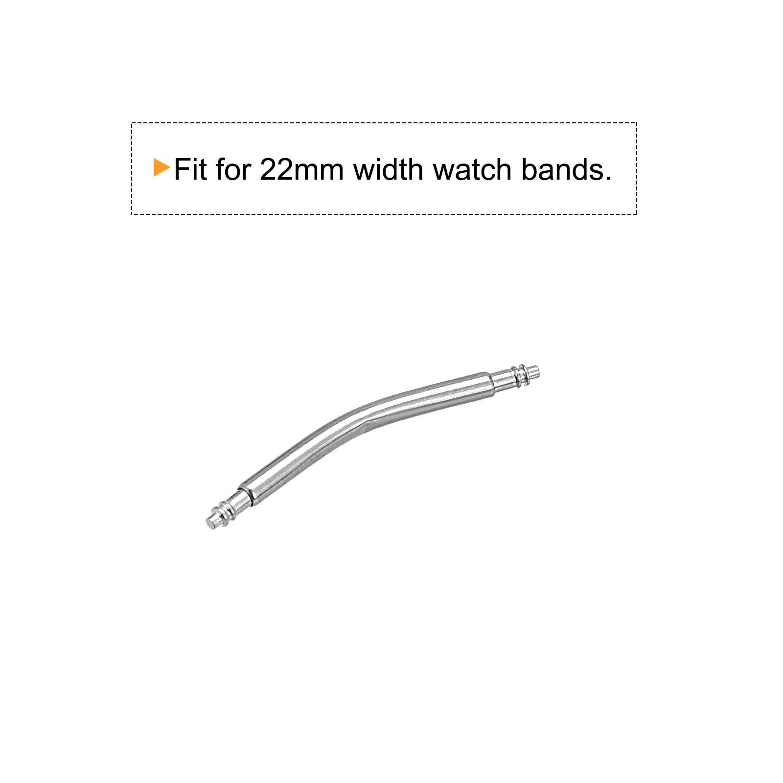 20 pcs 22mm Curved Spring Bar Pins 1.8mm Dia Stainless Steel Watch Band Link Pin