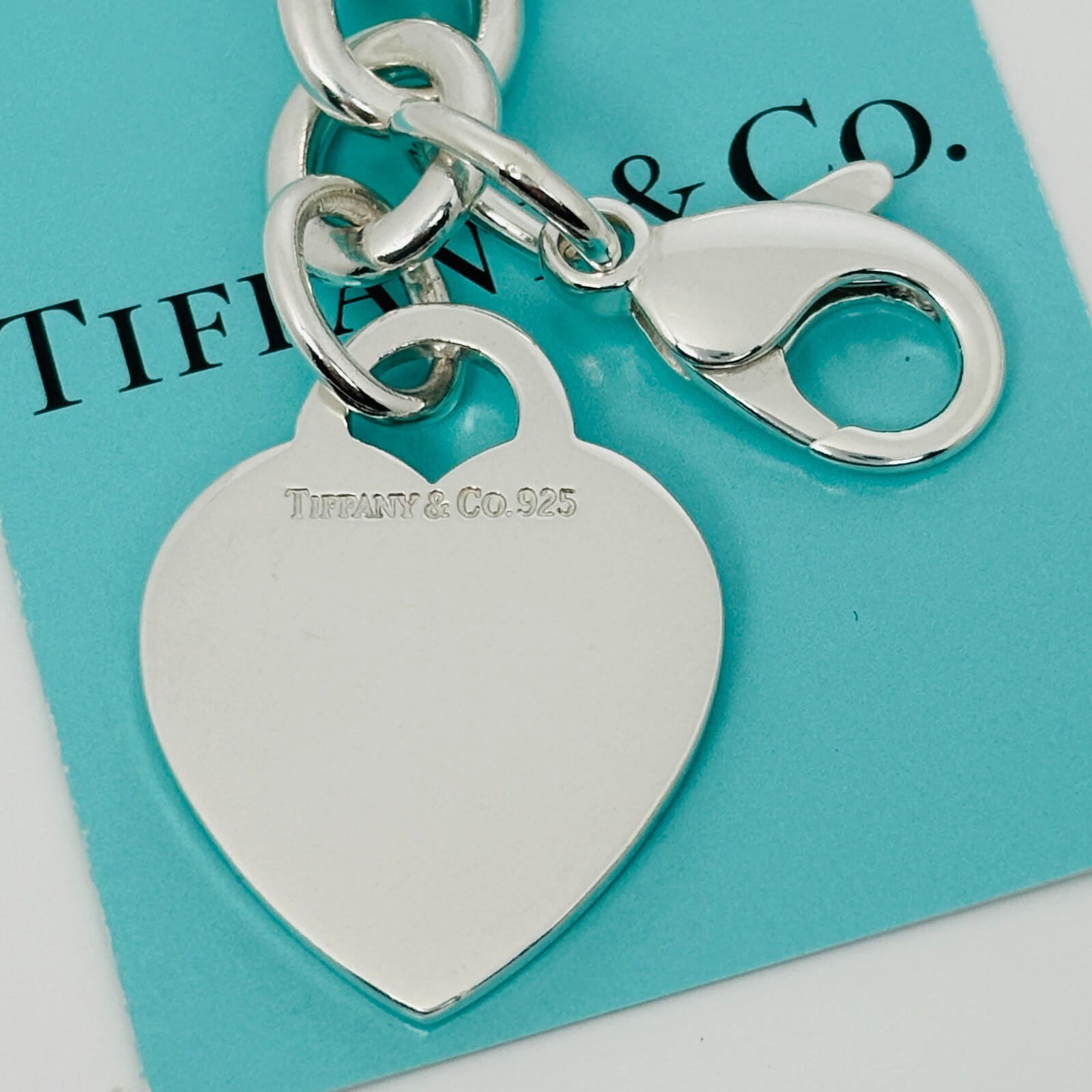 Tiffany & Co Heart Tag Charm Bracelet Engravable in Silver Guaranteed Authentic