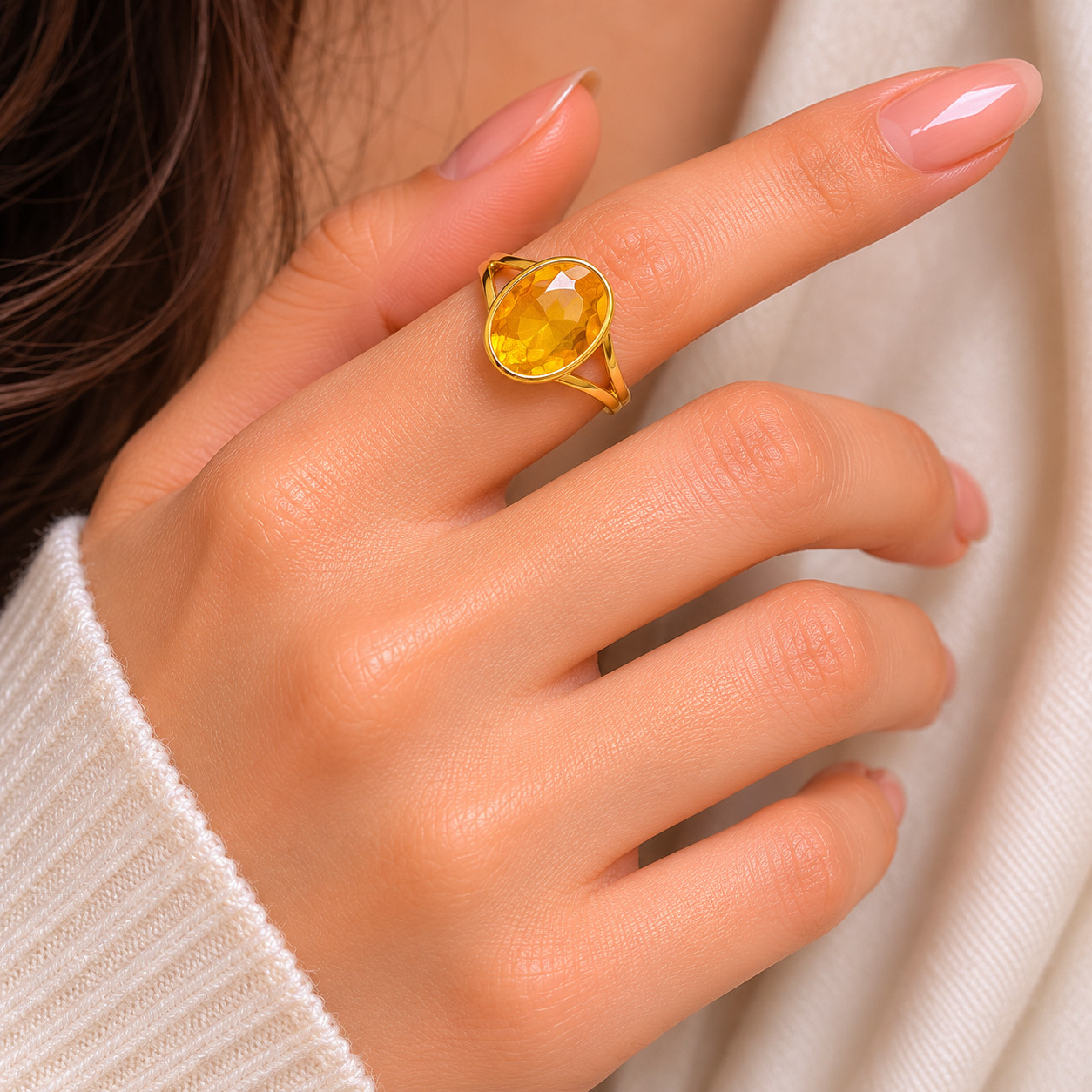 Certified 8.25 Ct Yellow Sapphire Ring Gold Plated Adjustable Men Women Gift
