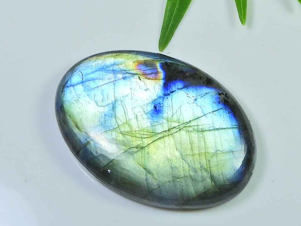 29X41X5MM Multi Fire Labradorite Oval Cabochon Loose Natural Gemstone 83Cts. J89