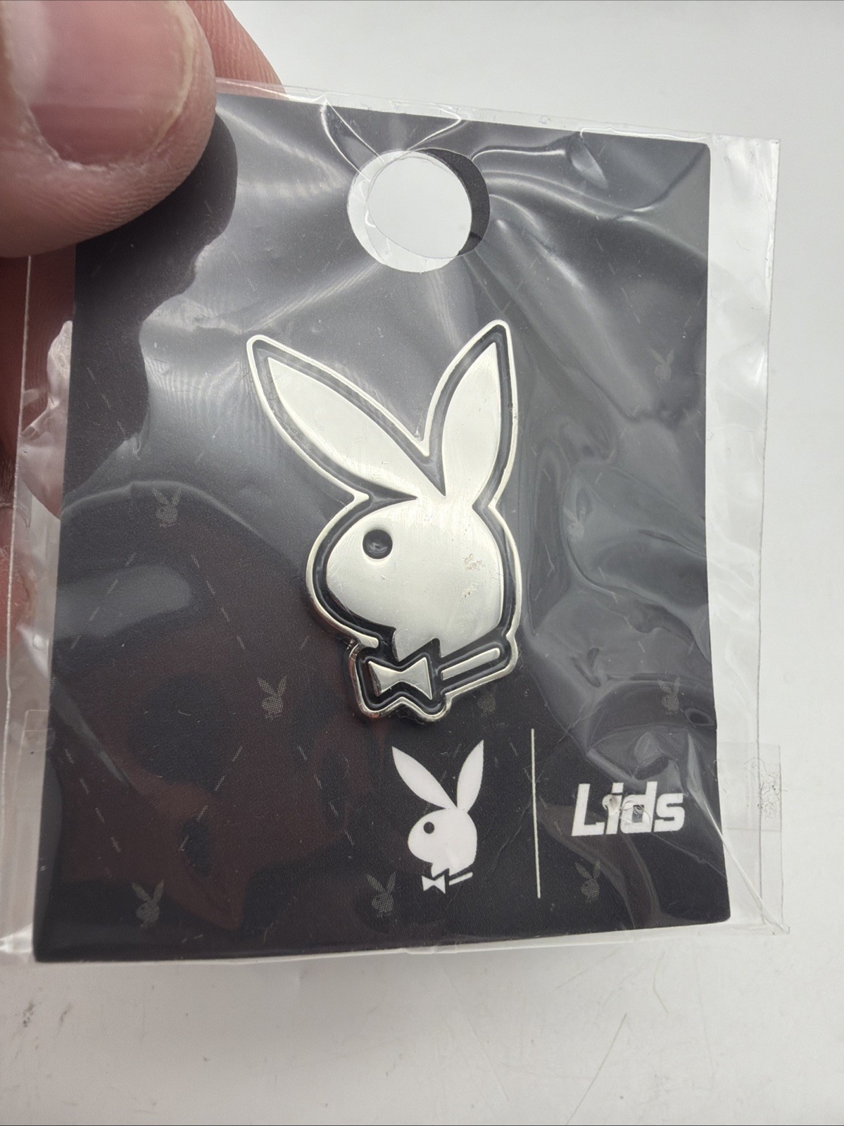 Lids Exclusive Playboy 3D Silver Color Playboy Bunny Enamel Pin Authentic