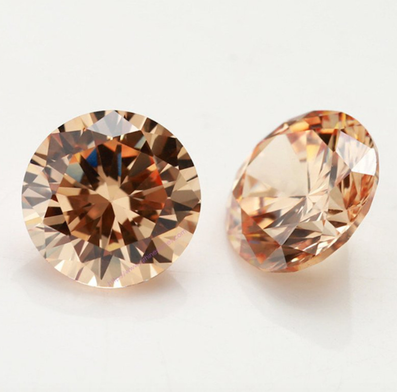 Cubic Zirconia Champagne Round Faceted AAA Rated CZ Loose Stones (1mm – 15mm)