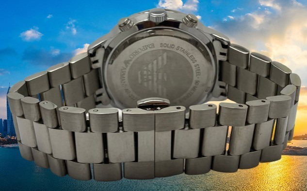 Refurbished Luxury Emporio Armani Black Dial Silver-Tone Quartz Men’s Watch