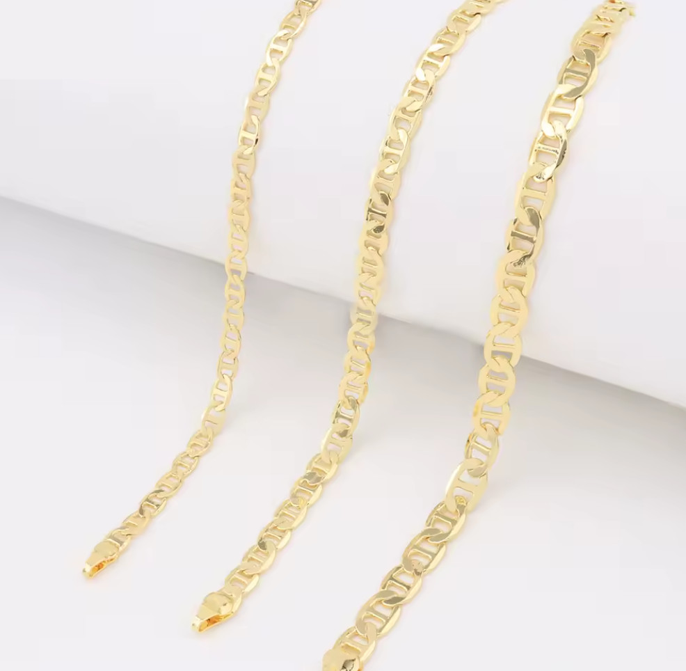 14k Gold Filled Mariner Marina Chain Necklace 18-24” 3-7mm Men Women