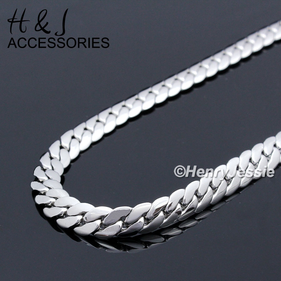 18-40″MEN 316L Stainless Steel 4mm Silver Miami Cuban Curb Link Chain Necklace