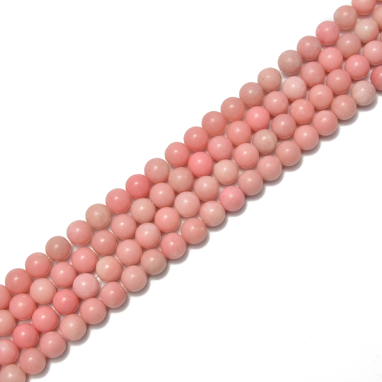 Natural Pink Opal Smooth Round Beads Size 6mm 8mm 10mm 15.5 ” Strand