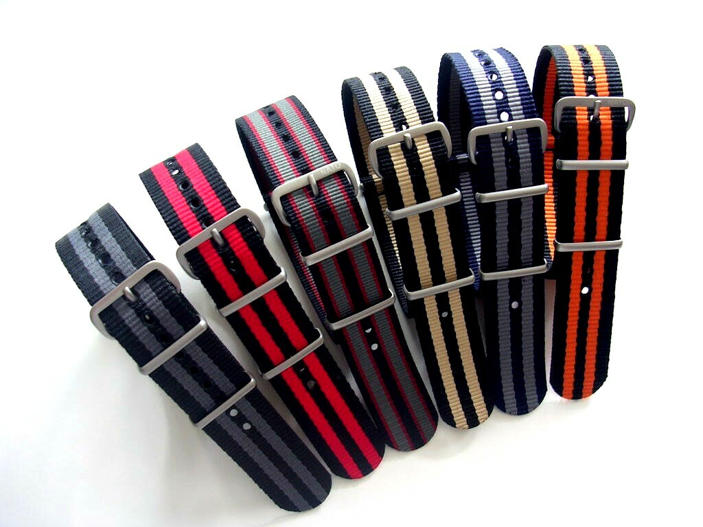 Blue-Grey NATO G10 Prem nylon watchband strap 2 pak Bond IW SUISSE 18 20 22 24mm