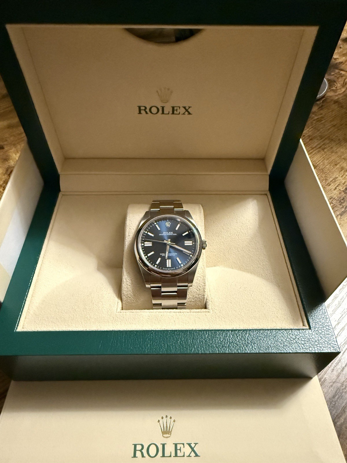 Rolex Oyster Perpetual 124300 Steel 41mm Blue Dial Automatic Mens Watch 2024 B&P