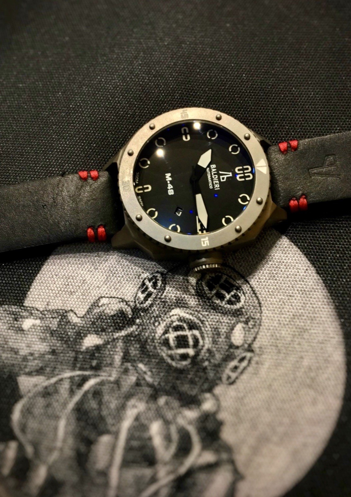 Baldieri MAGNUM M48 INOX AB0061SS-BKD Limited 055/150 WR 30ATM Swiss Automatic