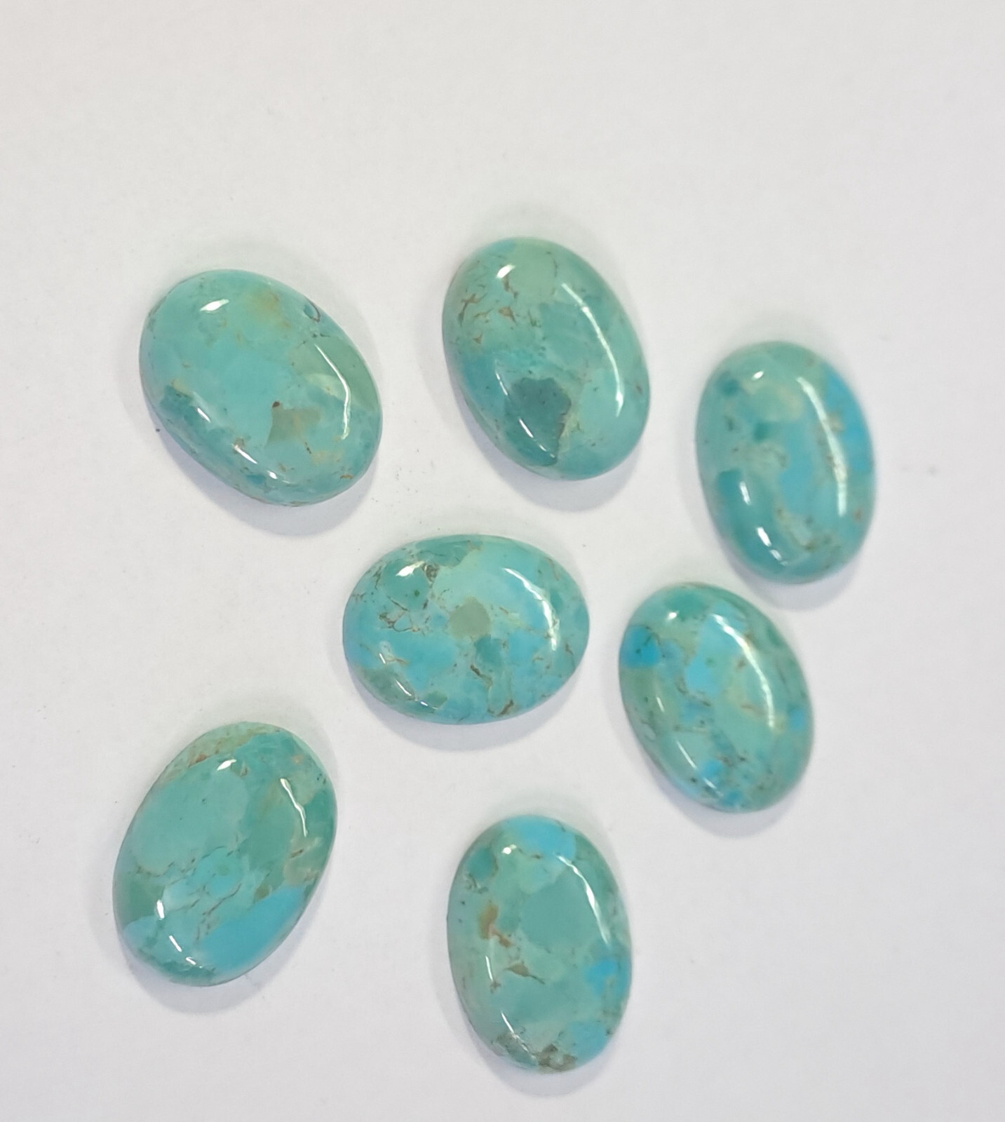 [WHOLESALE] NATURAL BLUE MOHAVE TURQUOISE CABOCHON OVAL SHAPE LOOSE GEMSTONE