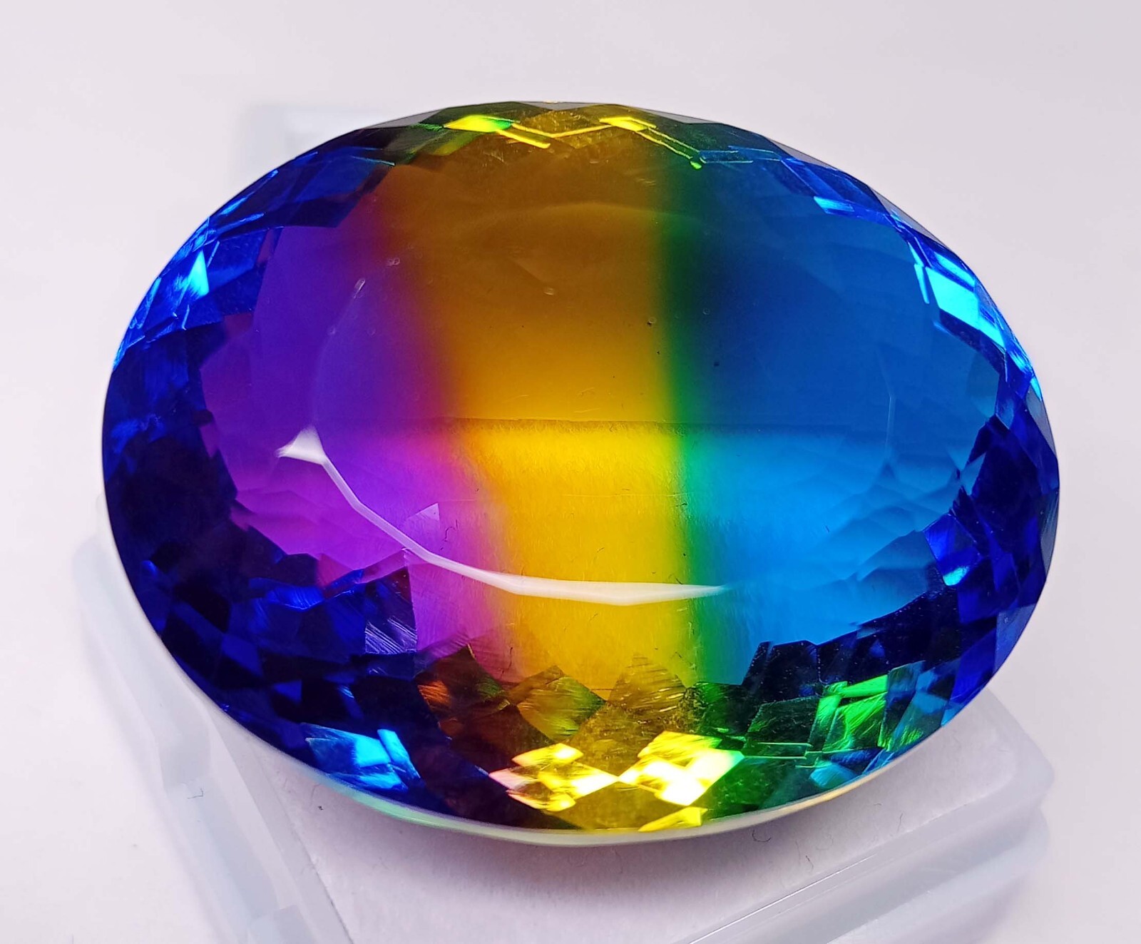 Bi-Colour 86-88 Ct Oval Cut Tourmaline Natural Certified Loose Gemstone KH443