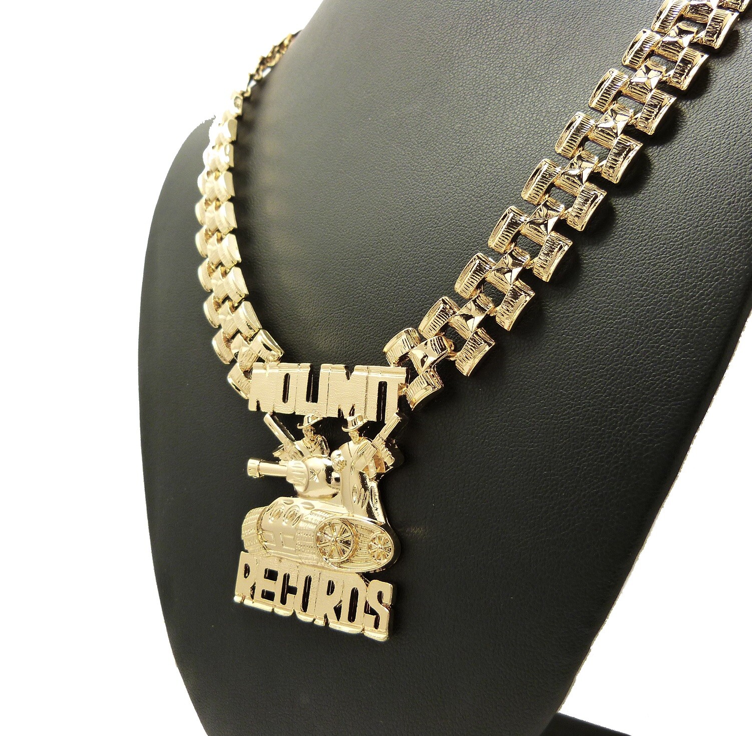 Men’s No Limit Records Tank Pendant & 13mm 20″ Tank Chain Hip Hop Iced Necklace