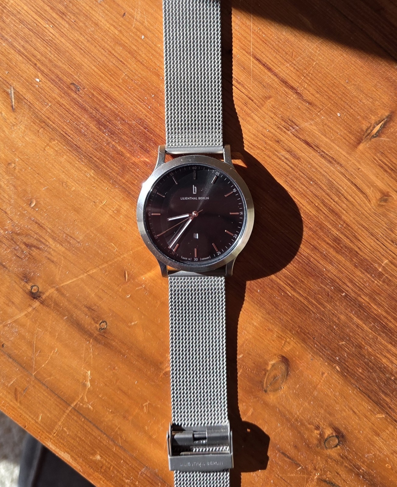 Lillenthal Berlin German black dial 40mm Huxley pre-owned- Very Good Conditon