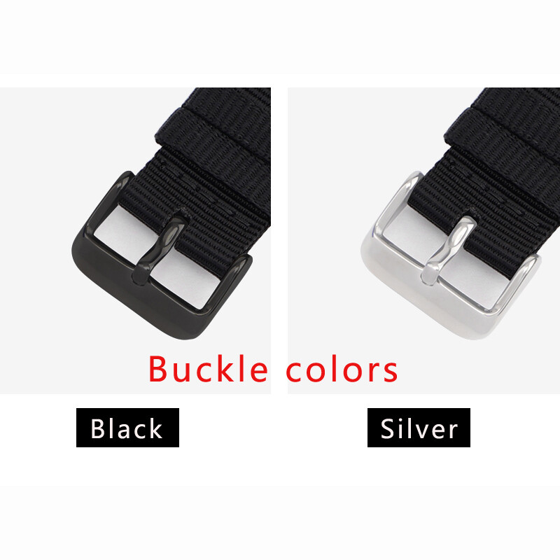 Stitching Black Nylon Strap Canvas Fabric Watch Band 20 22 18 24mm Generic Belt