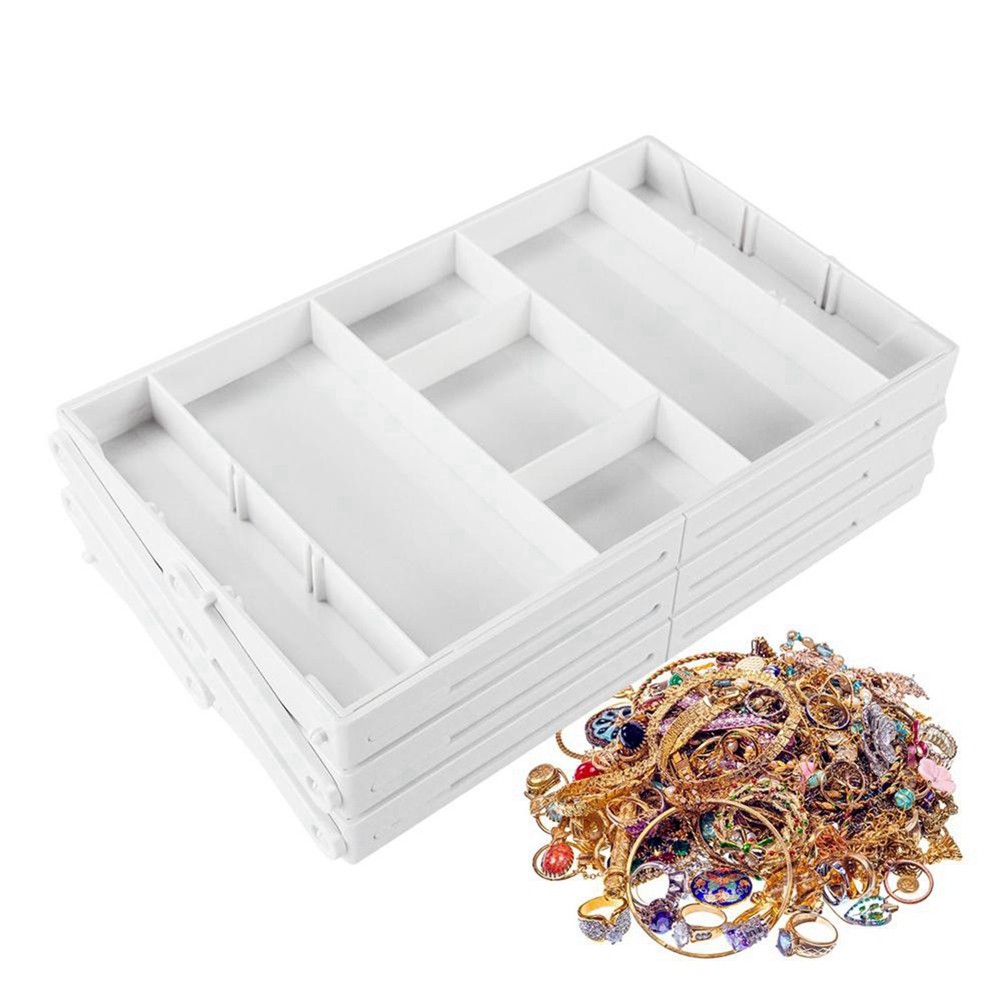 Jewelry Display Holder White Foldable Kitchen Storage Box for Jewelry and 8937