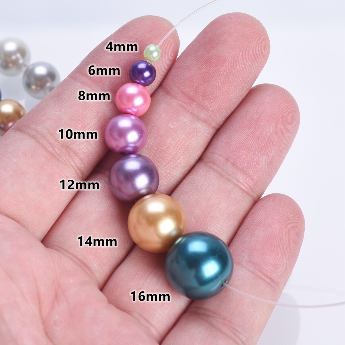 Pearl Glass Round Loose Beads 4mm/6mm/8mm/10mm/12mm/14mm/16mm for Jewelry Making