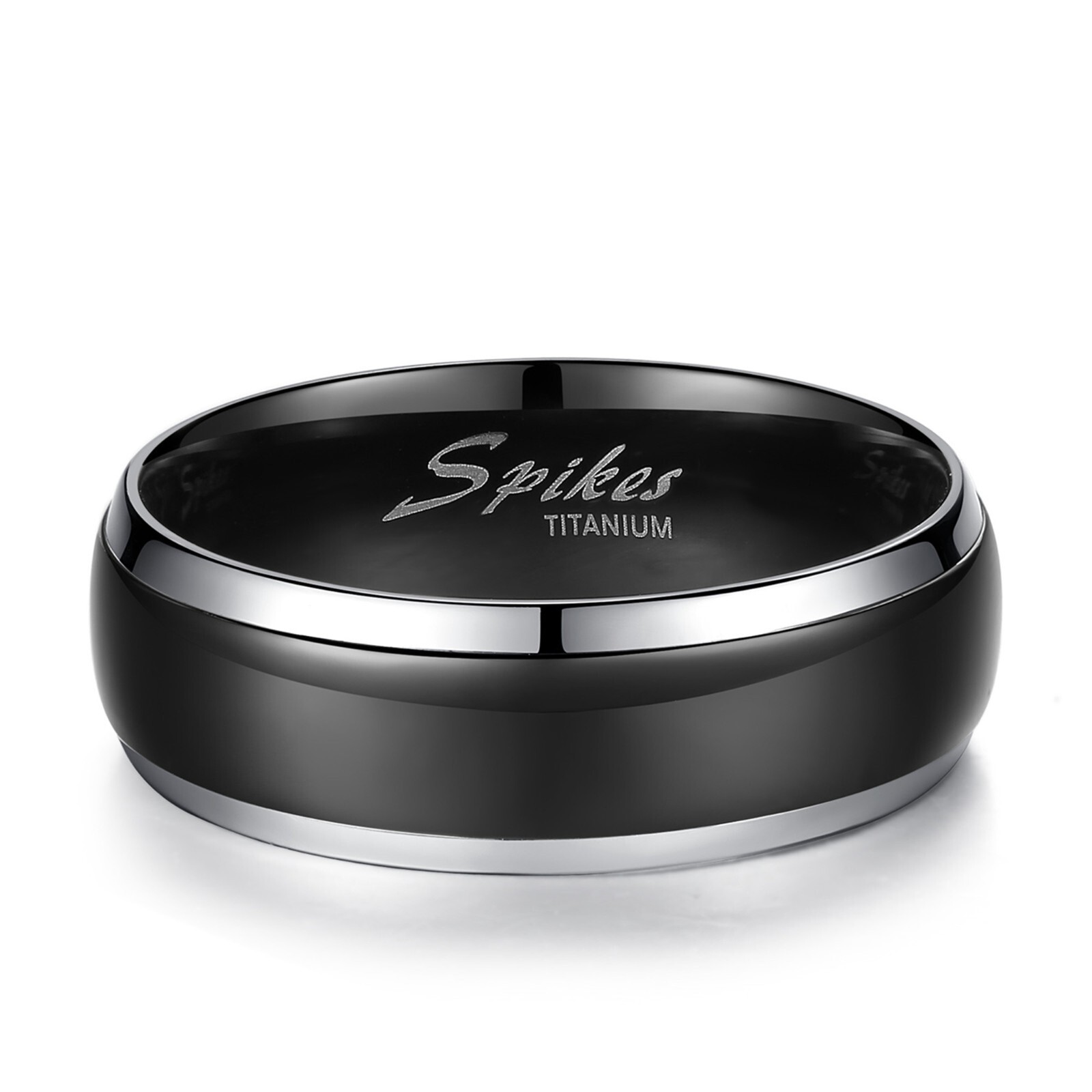 His Titanium Hers Black Stainless Steel Bridal Wedding Engagement Ring Band Set