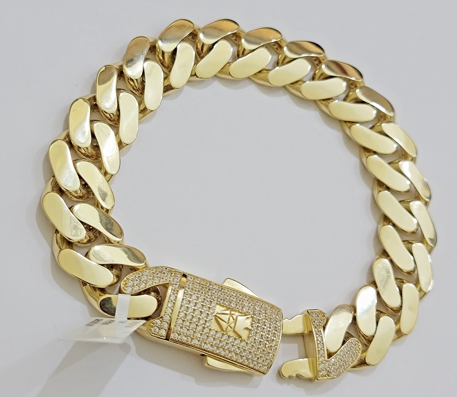 Mens 10k Yellow Gold Bracelet Royal Cuban Link 8.5 inch 15mm Real 10KT