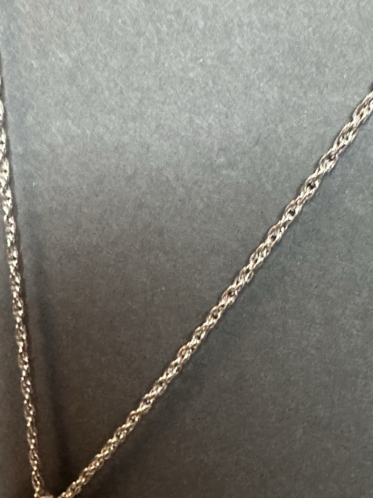 Vintage Silver Foil Back Aquamarine Rhinestone Pendant Rope 24” Chain Necklace