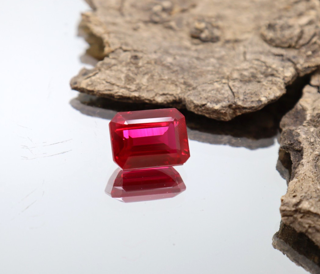 Premium Blood Pink Sapphire 14Ct Emerald Cut Loose Gemstone | Collector Jewel