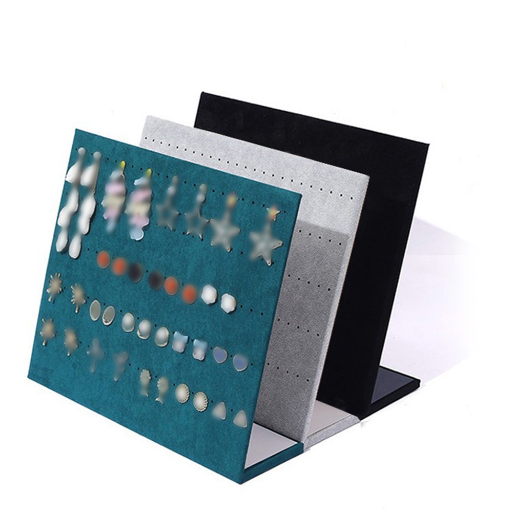 Velvet Earring Holder Organizer 60 /120 Holes L-Shape Earring Display Stand