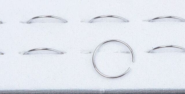 Stainless Steel Nose Ring Hoop Plain Silver 8mm 22 Gauge