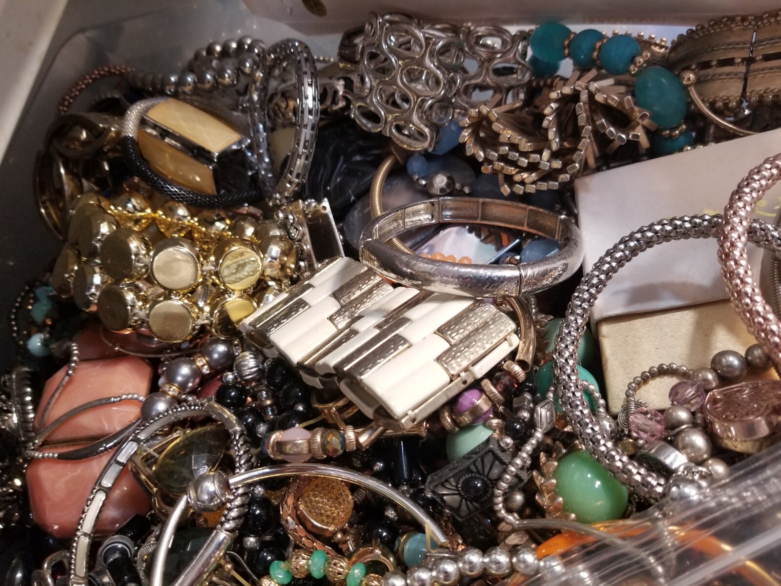 Lot Random Mix Bracelets rhinestone cuff stretch enamel Wrap Bead Gold silver Pl