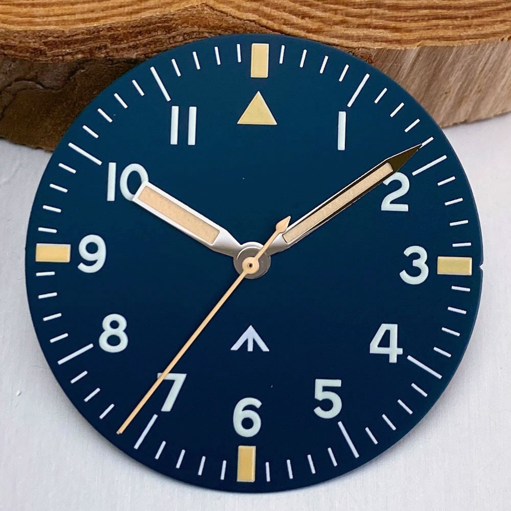 33.5mm Black Blue Watch Dial Hand Set Luminous Fit NH35 NH36 ETA 2824 VH31 Movt
