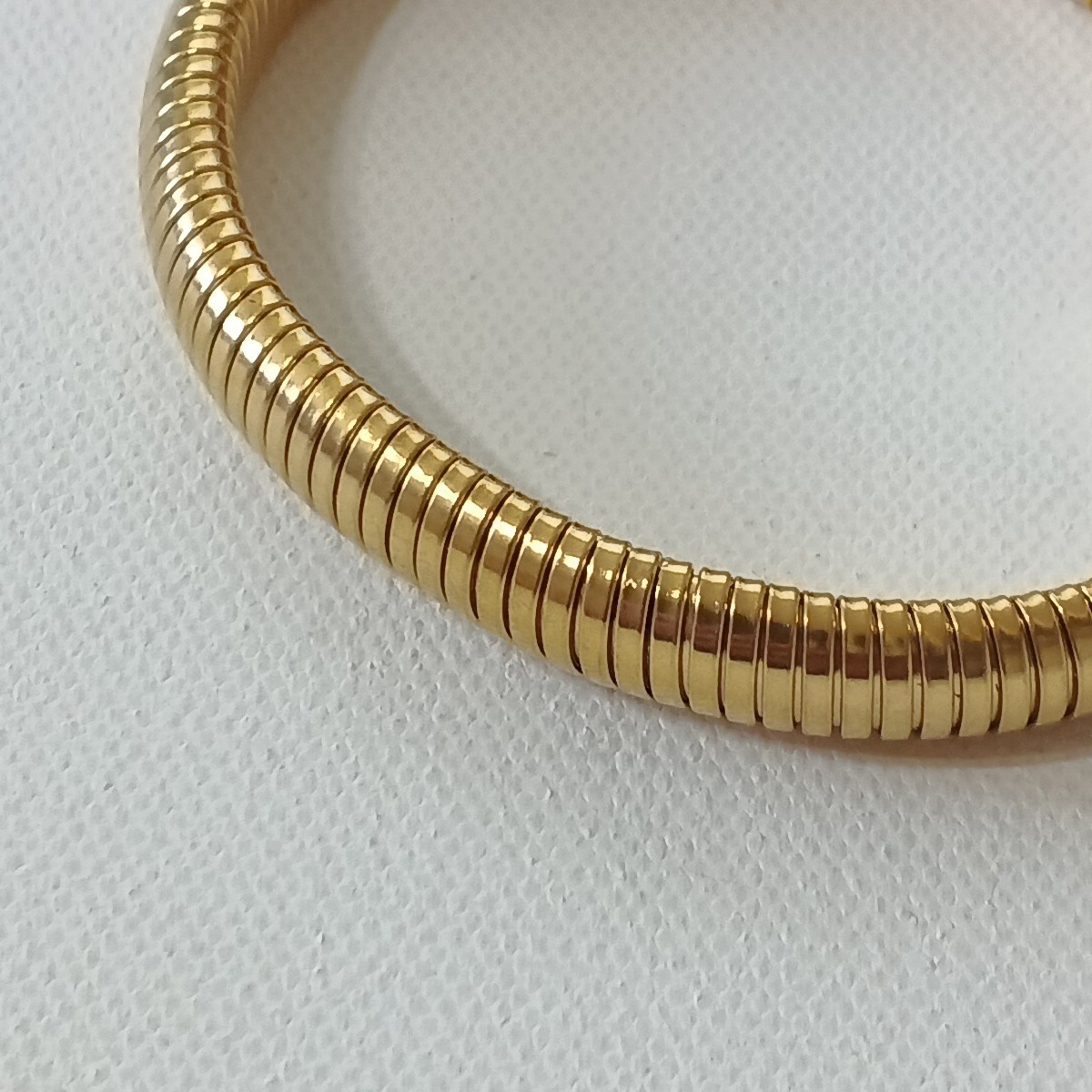 Women Bracelet Bangle 8 in length elastic stainless steel gold
