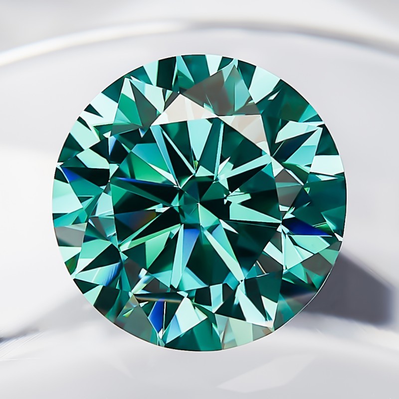 Green Round Cut 0.1-13ct VVS1 GRA Certificate Loose Moissanite Factory Directly