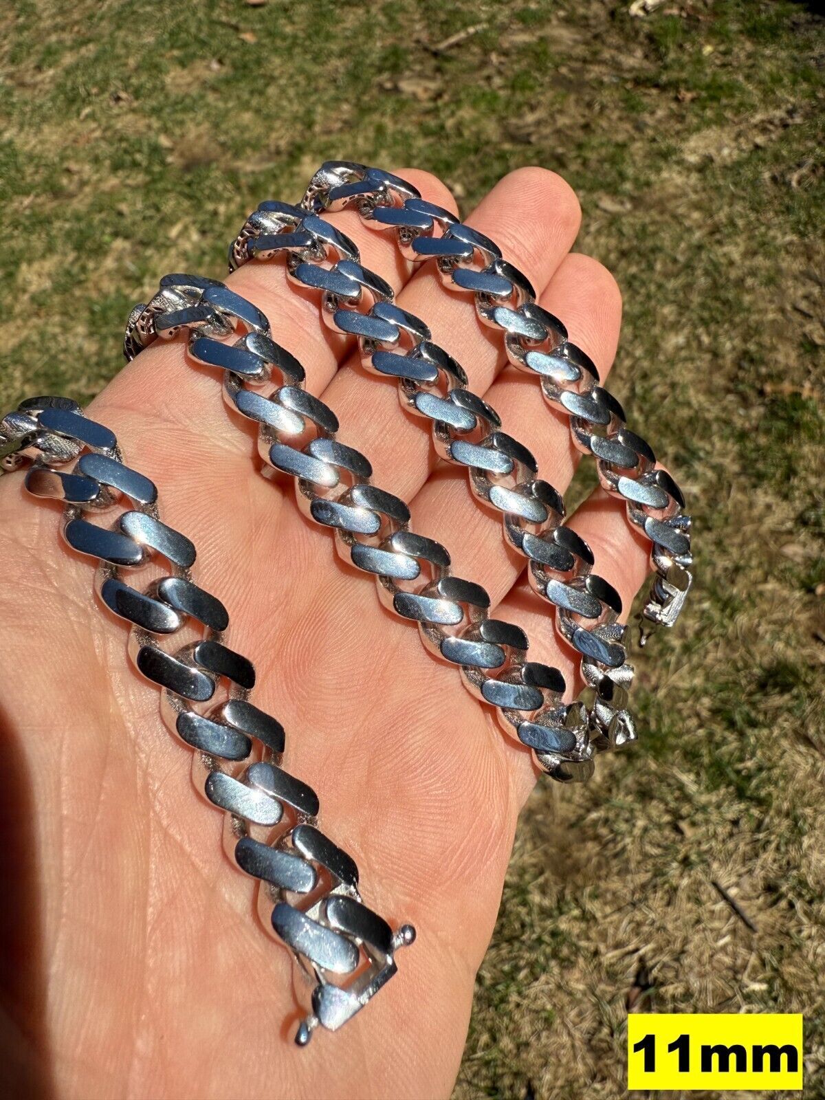 Monaco Cuban Link Chain Necklace Or Bracelet Hollow Real 925 Silver 9-15mm ITALY