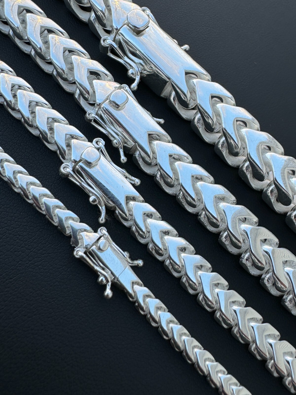 Mens BIG 4-10mm Franco Bracelet Real 925 Silver Box Clasp Handmade In Mexico