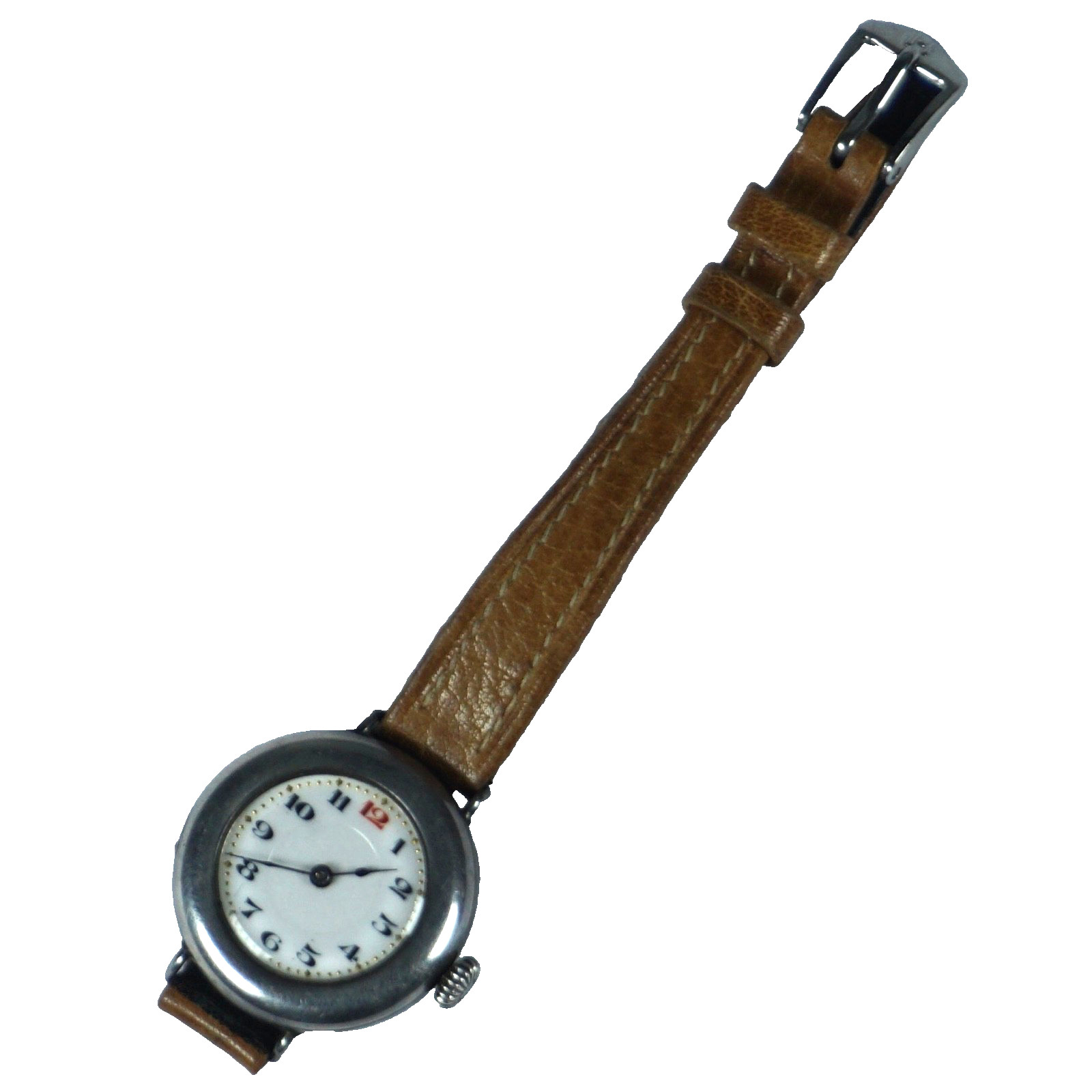 A Fully Hallmarked Sterling Silver Cased Early 20th Century Enamel Dial Watch