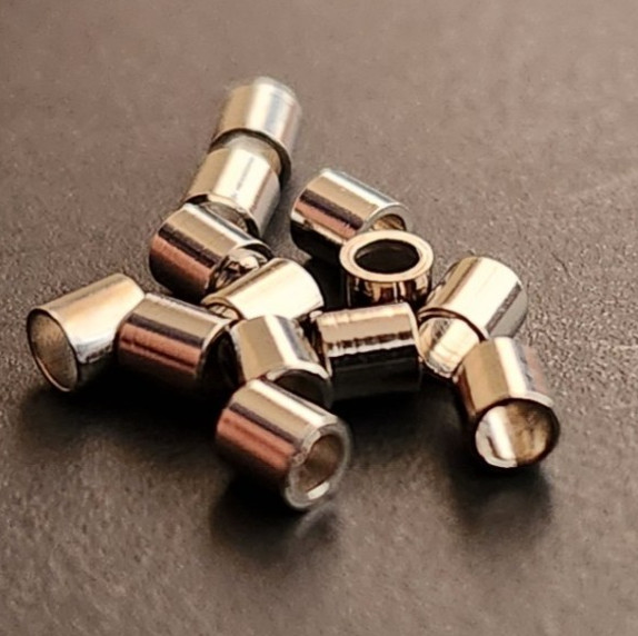 Two(2x) Sterling Silver Crimping Beads. 2mm x 2mm Tube, Solid .925 Silver (READ)