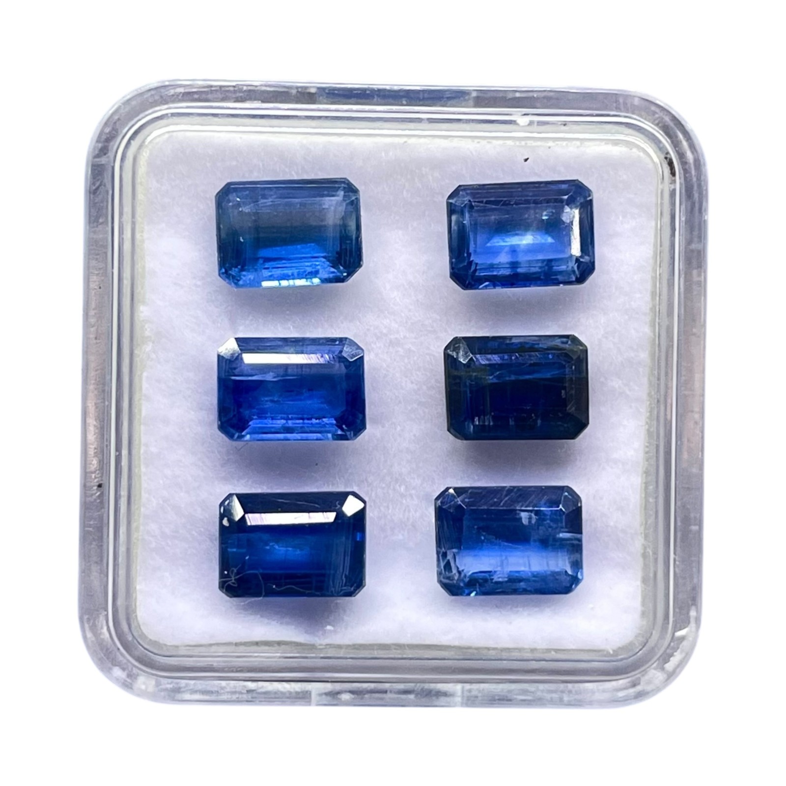 6 Pcs Natural Kyanite Blue 7x5mm Octagon Cut Untreated Loose Gemstone Lot 7 Cts