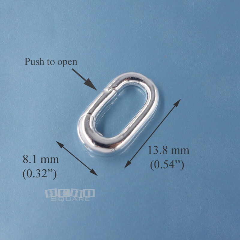 Sterling Silver Oblong Carabiner Link Connector Clasp / Shortener 13.8mm #33230