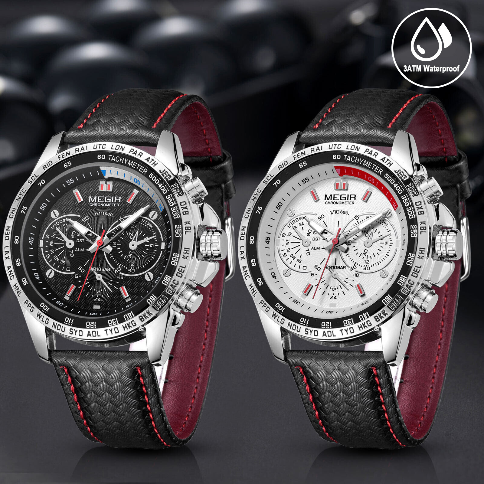 MEGIR Men’s Quartz Stainless Steel Analog Waterproof Sports Military Wrist Watch