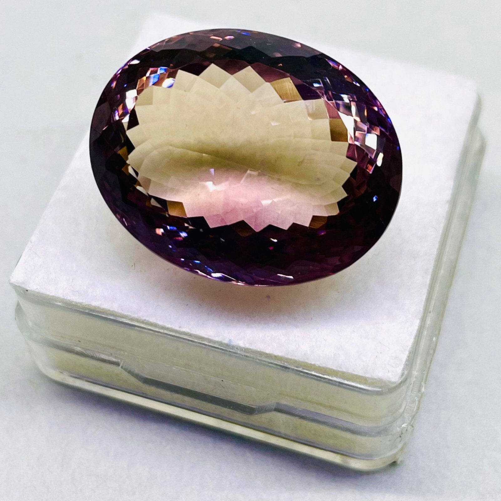 VVS 46 Cts Natural Bolivian Ametrine 25x20mm Oval Cut Untreated Loose Gemstone