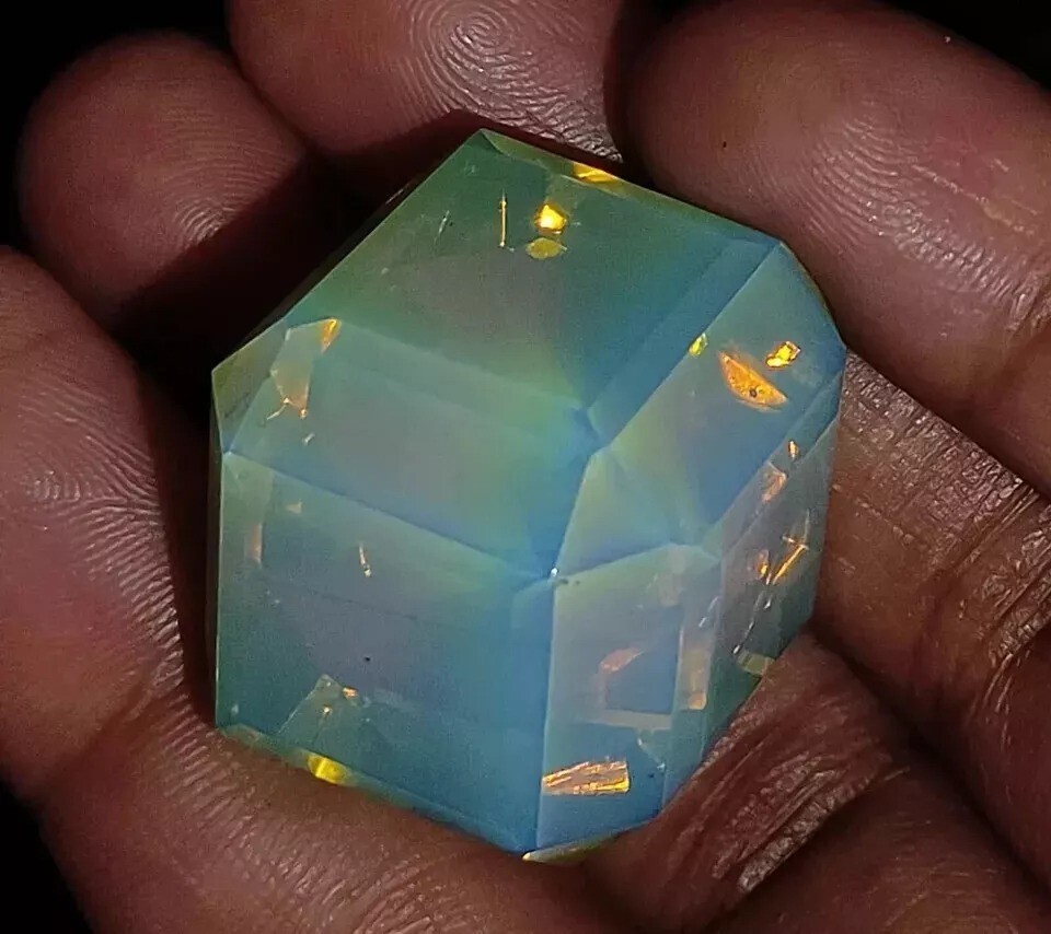A++ Cube Welo Australian Green Opal Natural 130 Ct Loose Gemstone EGL Certified