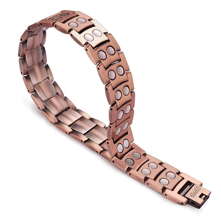 Men’s Bracelet Magnetic Therapy Arthritis Pain Relief Pure Solid Copper Bangle