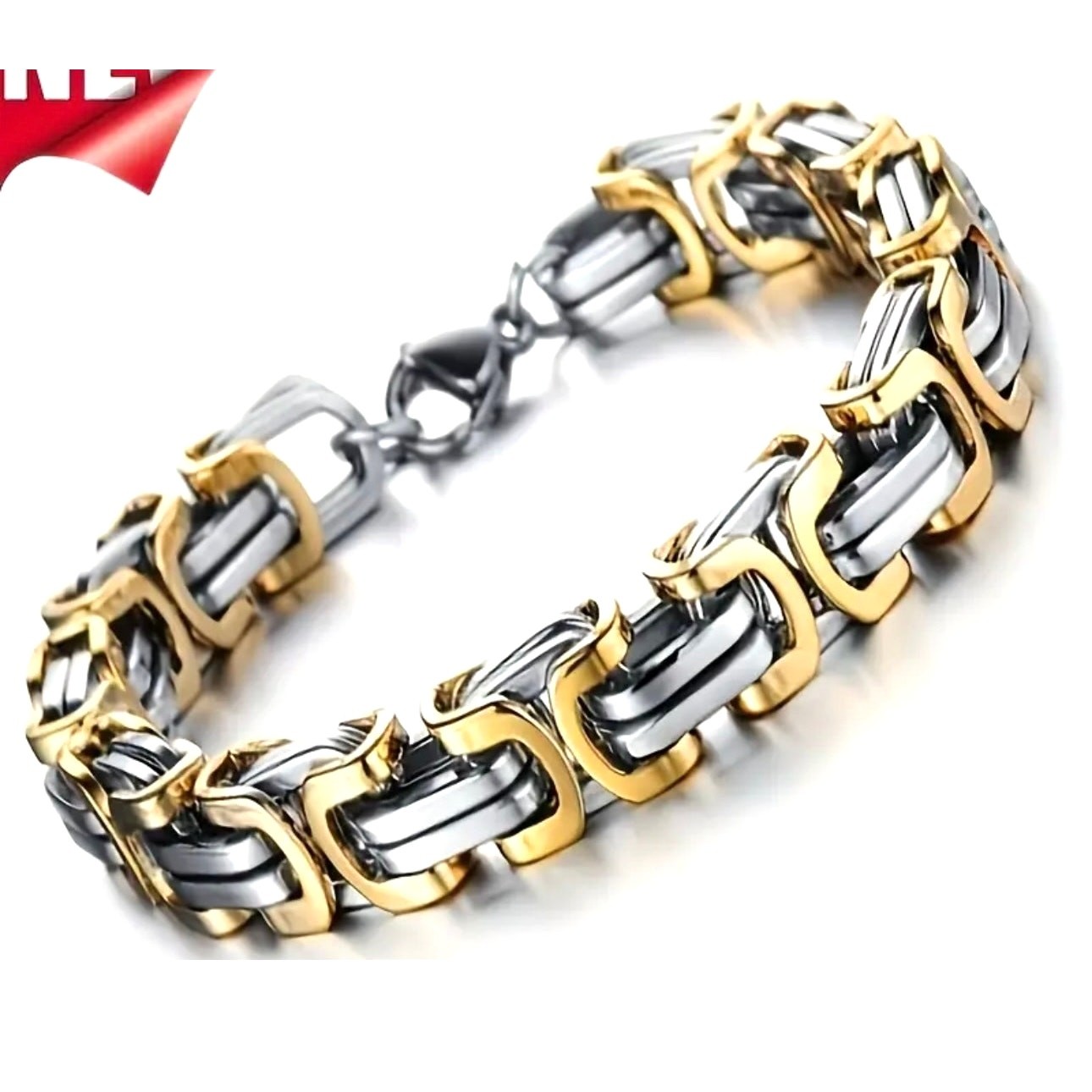 Unisex Classic Box Chain Bracelet Silver on Silver