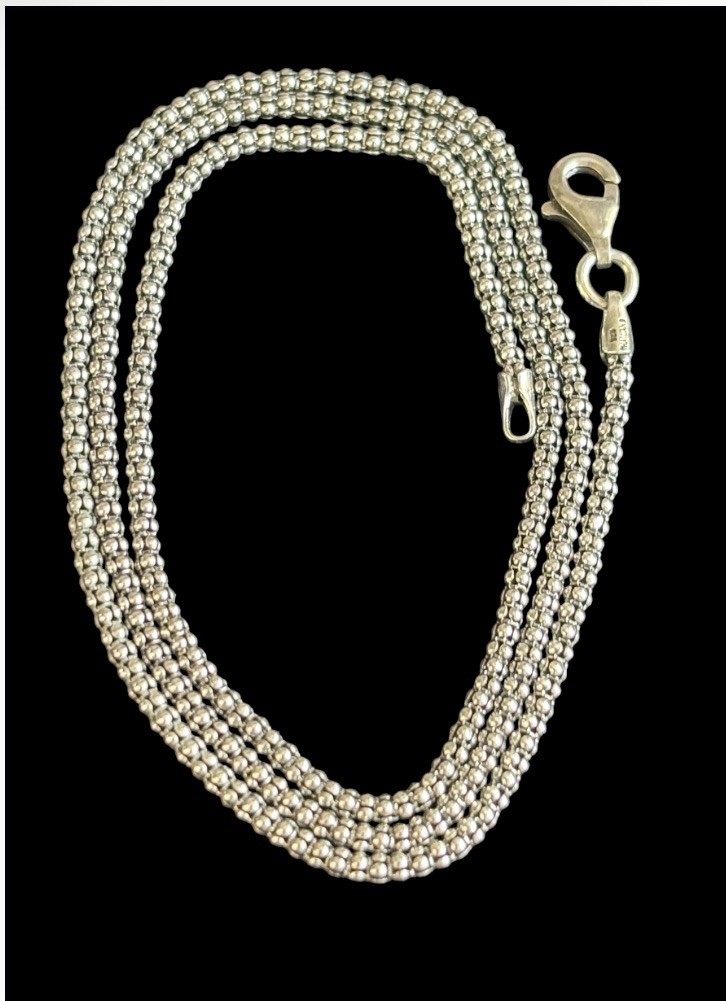 18” Sterling Silver Popcorn Link Chain Necklace 925 2mm Wide 3.0g