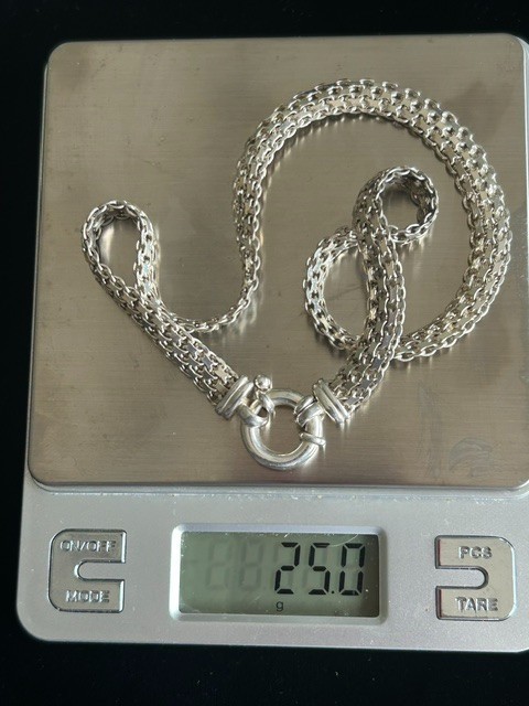 Milor Made in Italy 925 Sterling Silver Necklace – 17 Inches, Weighs 25 Grams