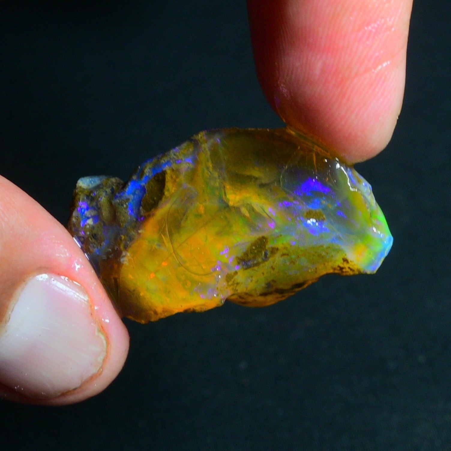 Stunning Multi Fire Natural Ethiopian Oil Opal Rough 51.00 Cts Raw Opal Specimen