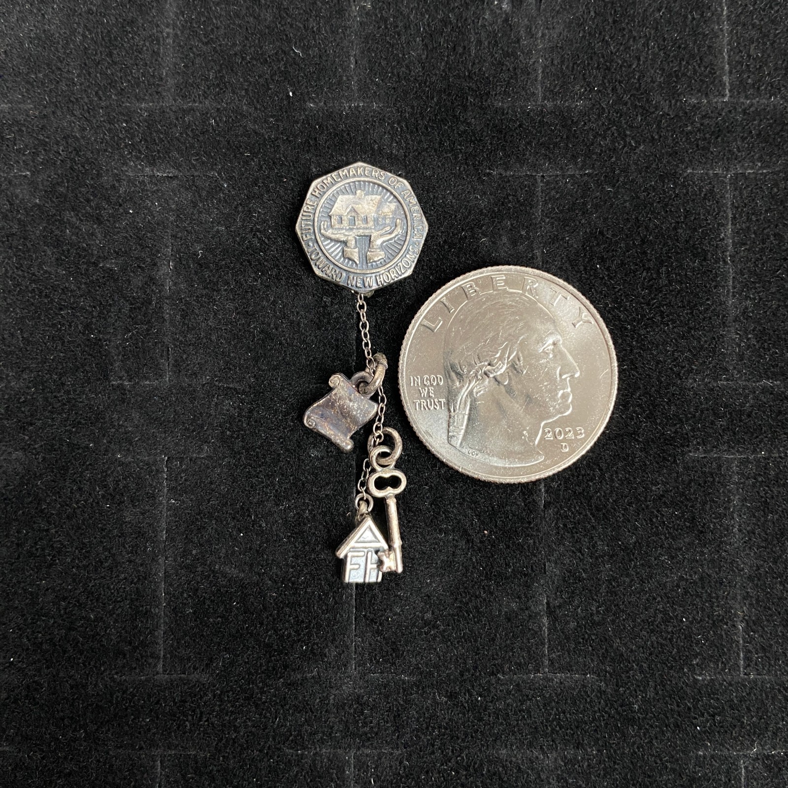 Vintage sterling Sliver Future Homemakers Of America Pin Brooch
