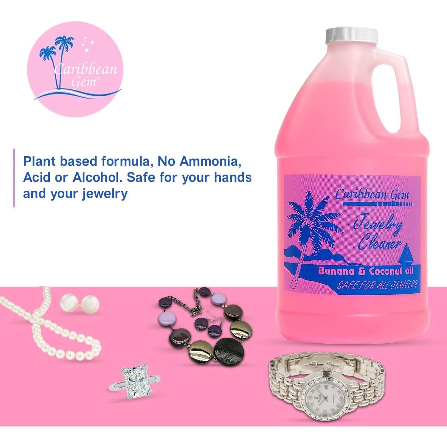 Gem Banana & Coconut Oil Jewelry Cleaner (1/2 Gallon Refill) – Jewelry Cleaning