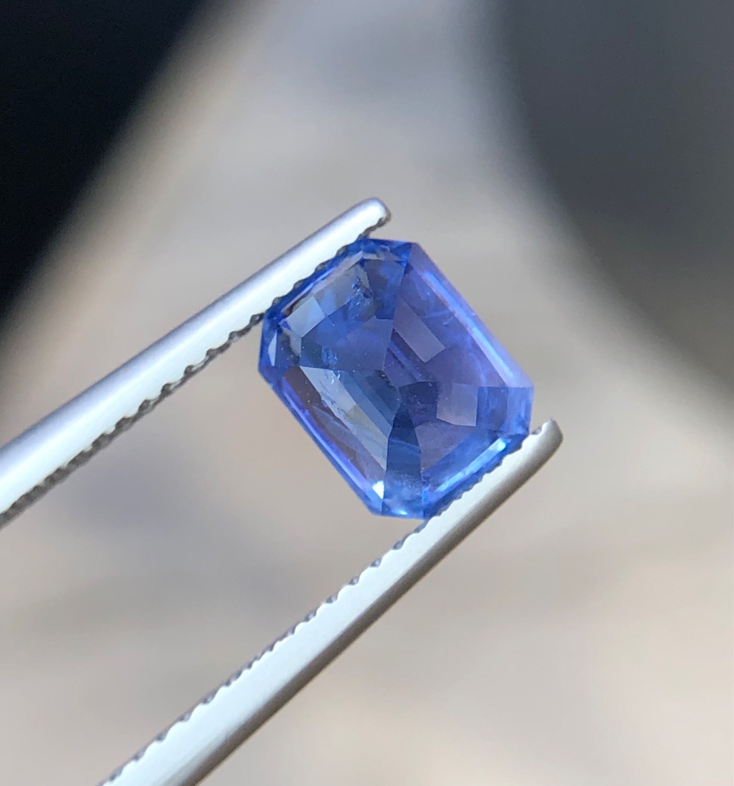 3.17 Carats Blue Sapphire Emerald Cut Certified Natural SriLanka Loose Gemstone
