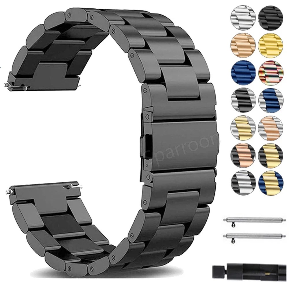 14/16/18/20/22/24mm Quick Release Stainless Steel Link Bracelet Watch Band Strap