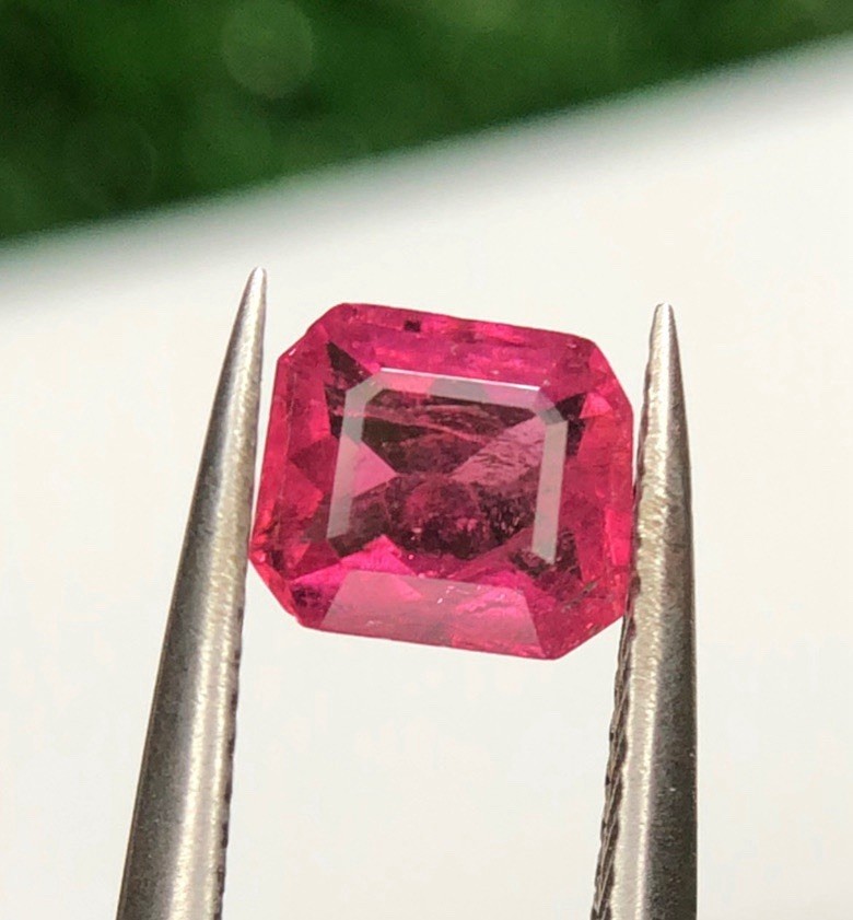Natural Rubellite Tourmaline Pair 1.10 Ct Emerald Cut Afghanistan Gemstones