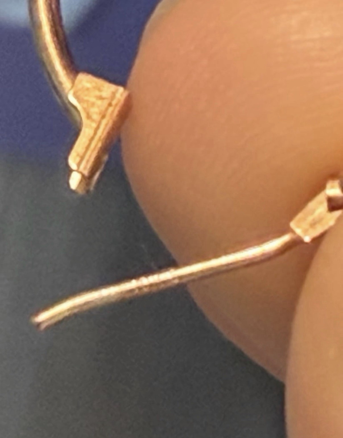 10K Yellow Gold Butterfly Enamel Y2K Vintage Hoop Earrings